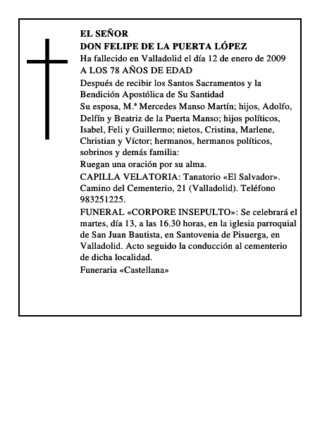 DON FELIPE DE LA PUERTA LÓPEZ