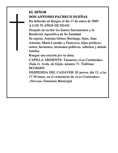 DON ANTONIO PACHECO DUEÑAS