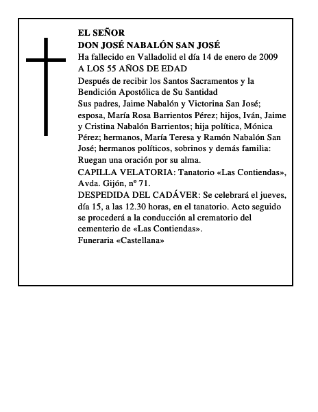 DON JOSÉ NABALÓN SAN JOSÉ