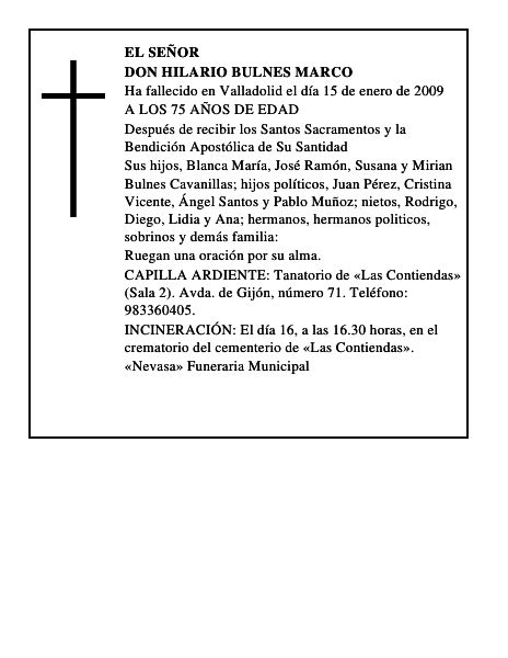DON HILARIO BULNES MARCO