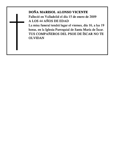 DOÑA MARISOL ALONSO VICENTE