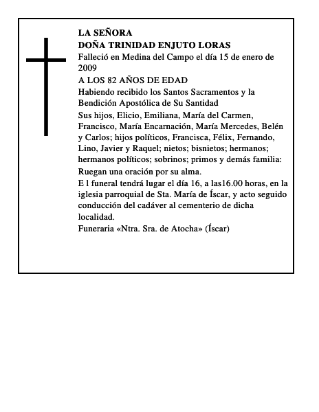 DOÑA TRINIDAD ENJUTO LORAS