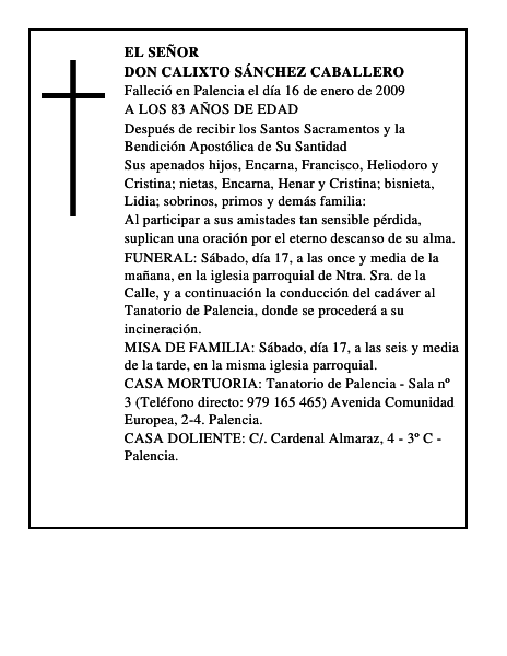 DON CALIXTO SÁNCHEZ CABALLERO