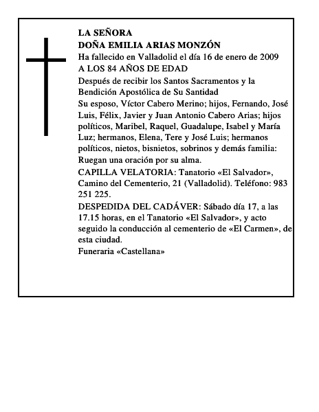 DOÑA EMILIA ARIAS MONZÓN