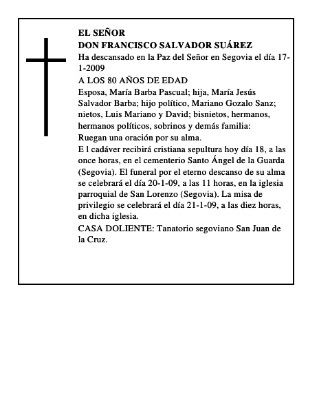 DON FRANCISCO SALVADOR SUÁREZ