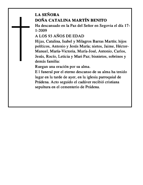 DOÑA CATALINA MARTÍN BENITO