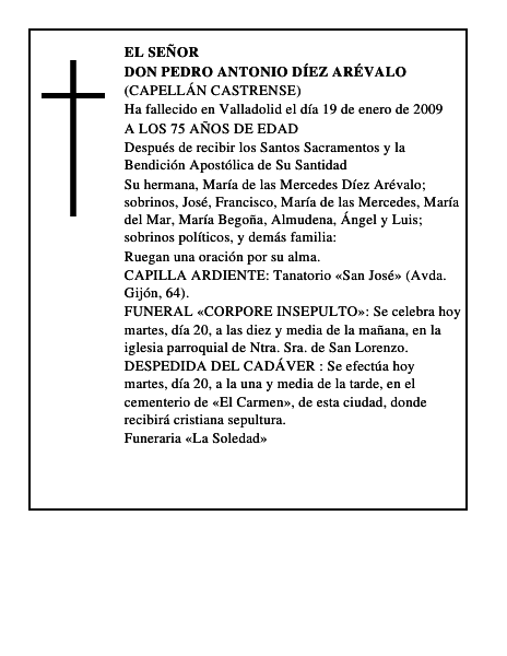 DON PEDRO ANTONIO DÍEZ ARÉVALO