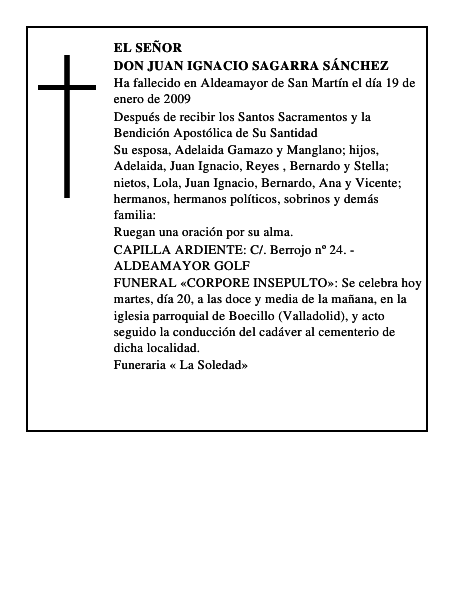 DON JUAN IGNACIO SAGARRA SÁNCHEZ