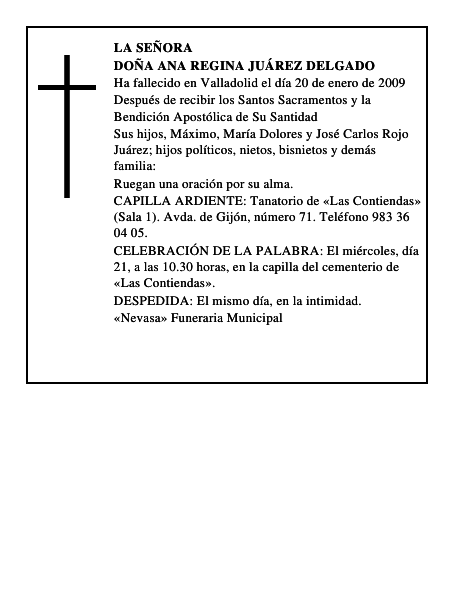 DOÑA ANA REGINA JUÁREZ DELGADO
