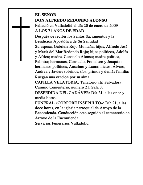 DON ALFREDO REDONDO ALONSO