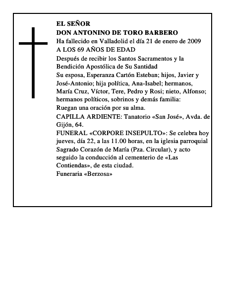 DON ANTONINO DE TORO BARBERO