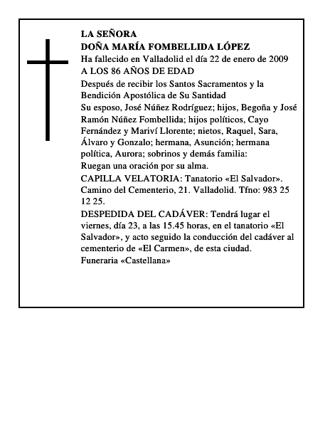 DOÑA MARÍA FOMBELLIDA LÓPEZ