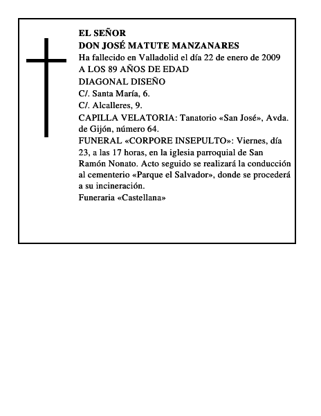DON JOSÉ MATUTE MANZANARES