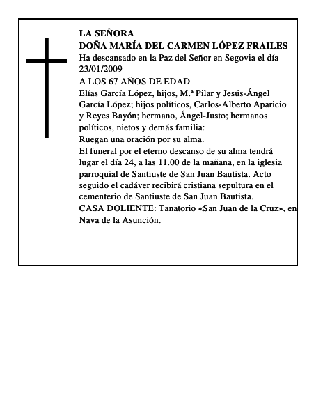 DOÑA MARÍA DEL CARMEN LÓPEZ FRAILES