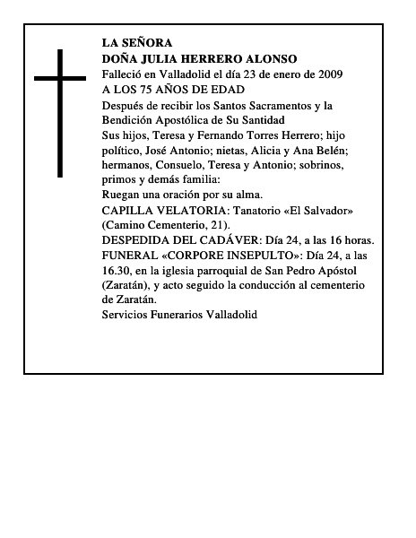 DOÑA JULIA HERRERO ALONSO