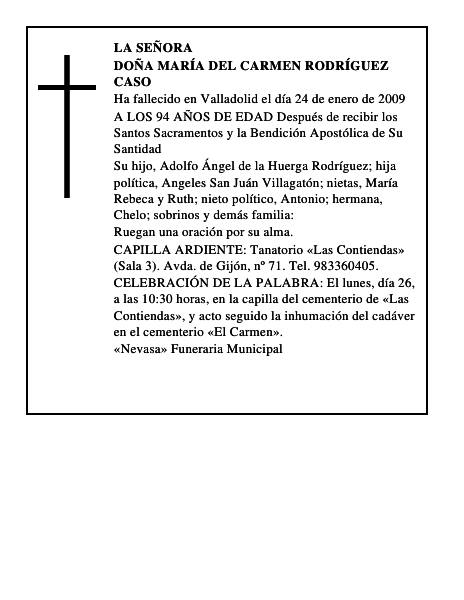 DOÑA MARÍA DEL CARMEN RODRÍGUEZ CASO