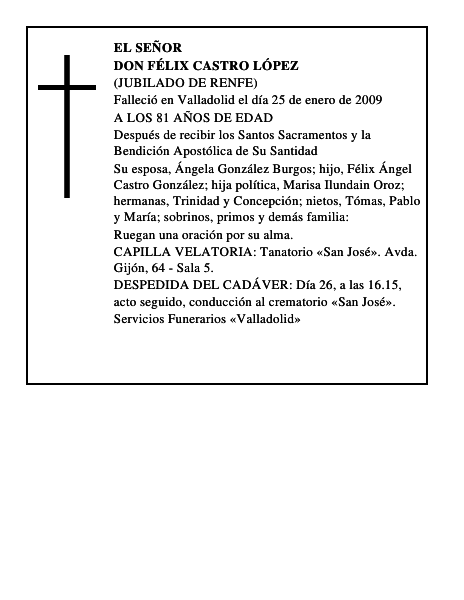 DON FÉLIX CASTRO LÓPEZ