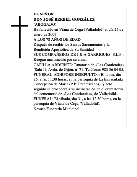 DON JOSÉ BERBEL GONZÁLEZ