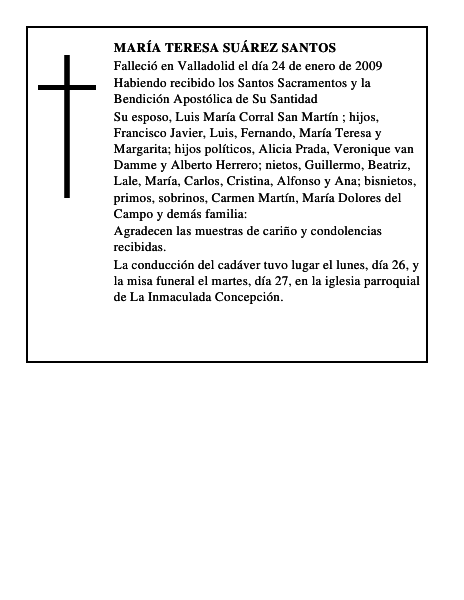 MARÍA TERESA SUÁREZ SANTOS