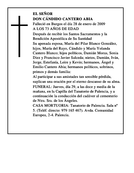 DON CÁNDIDO CANTERO ABIA