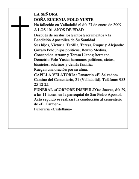 DOÑA EUGENIA POLO YUSTE