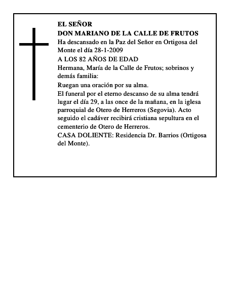DON MARIANO DE LA CALLE DE FRUTOS