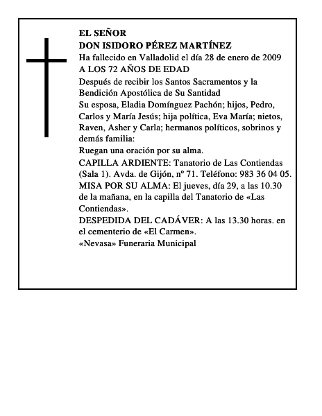 DON ISIDORO PÉREZ MARTÍNEZ