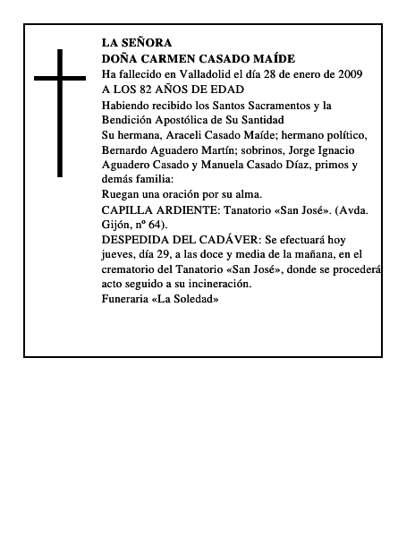DOÑA CARMEN CASADO MAÍDE