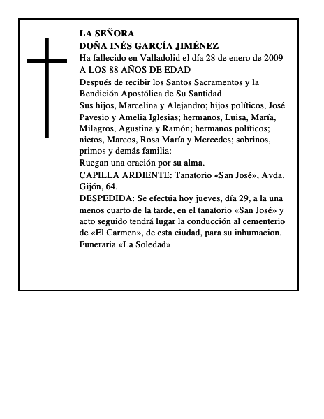 DOÑA INÉS GARCÍA JIMÉNEZ