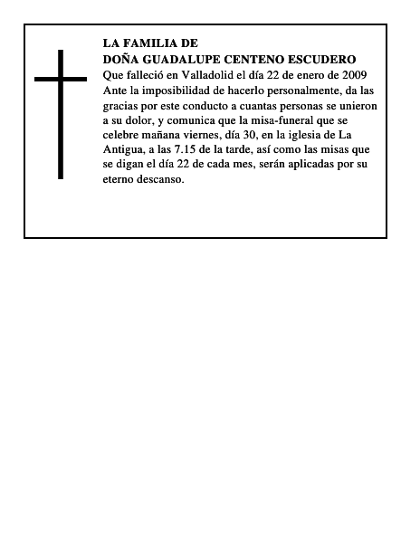 DOÑA GUADALUPE CENTENO ESCUDERO