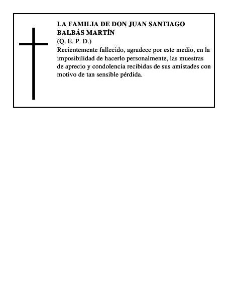 LA FAMILIA DE DON JUAN SANTIAGO BALBÁS MARTÍN