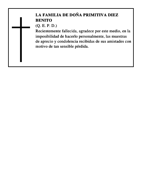 LA FAMILIA DE DOÑA PRIMITIVA DIEZ BENITO