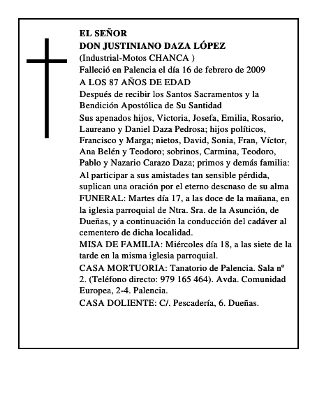 DON JUSTINIANO DAZA LÓPEZ