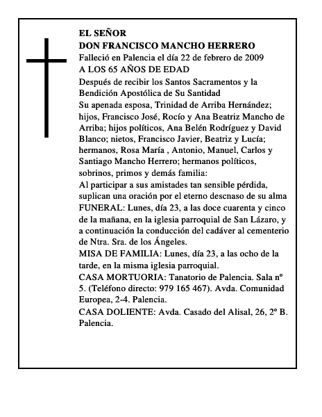 DON FRANCISCO MANCHO HERRERO