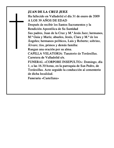 JUAN DE LA CRUZ JUEZ