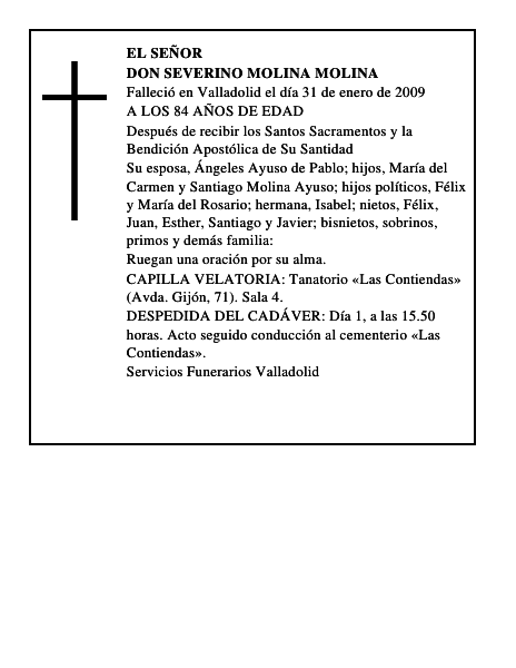 DON SEVERINO MOLINA MOLINA