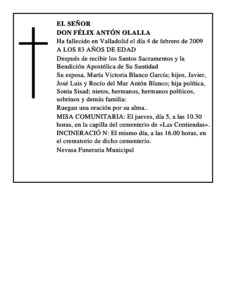 DON FÉLIX ANTÓN OLALLA