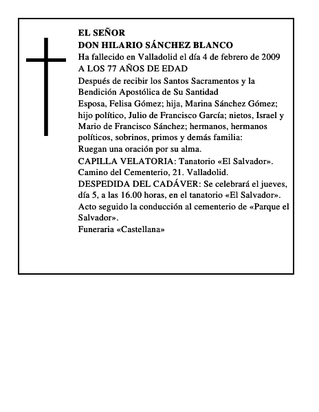 DON HILARIO SÁNCHEZ BLANCO