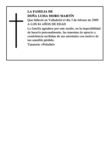 DOÑA LUISA MORO MARTÍN