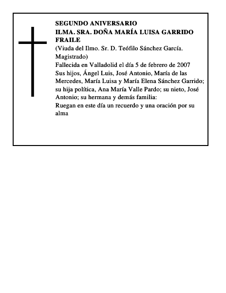 ILMA. SRA. DOÑA MARÍA LUISA GARRIDO FRAILE