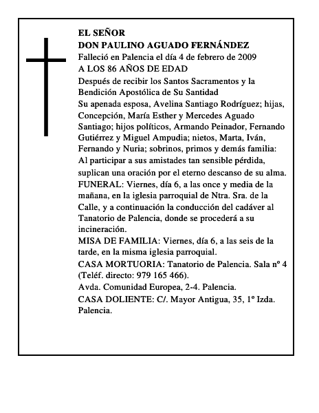 DON PAULINO AGUADO FERNÁNDEZ