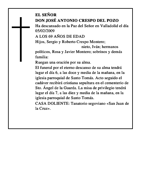 DON JOSÉ ANTONIO CRESPO DEL POZO