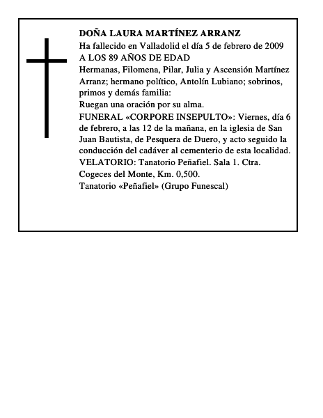 DOÑA LAURA MARTÍNEZ ARRANZ