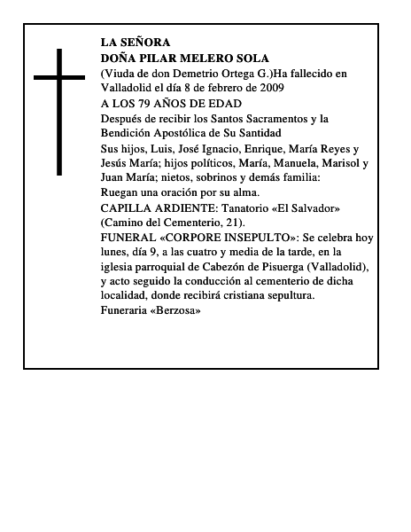 DOÑA PILAR MELERO SOLA