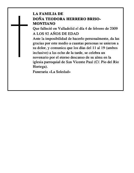DOÑA TEODORA HERRERO BRISO-MONTIANO