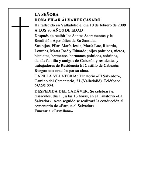 DOÑA PILAR ÁLVAREZ CASADO