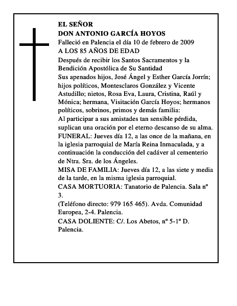 DON ANTONIO GARCÍA HOYOS