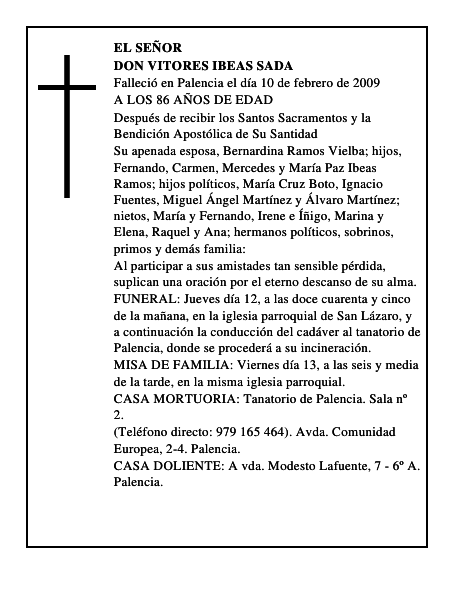 DON VITORES IBEAS SADA