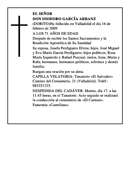 DON DIODORO GARCÍA ARRANZ