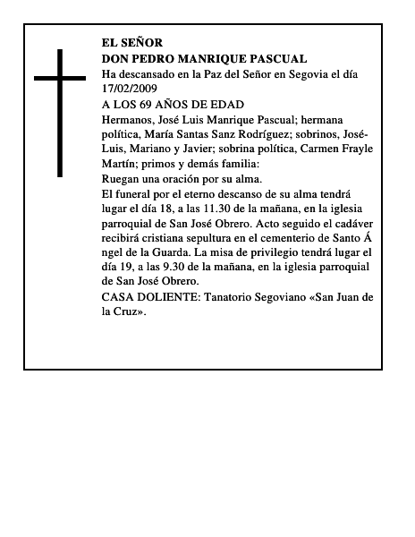 DON PEDRO MANRIQUE PASCUAL